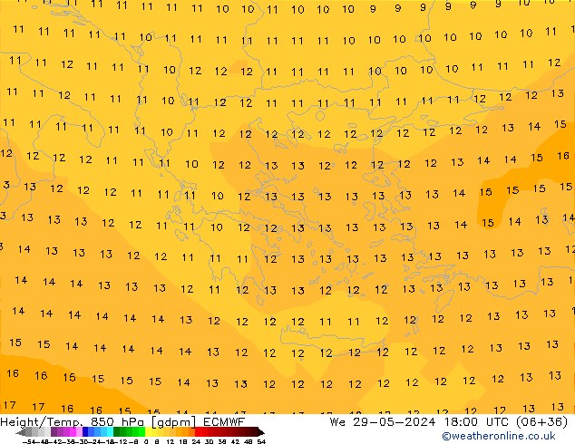 Height/Temp. 850 hPa ECMWF  29.05.2024 18 UTC