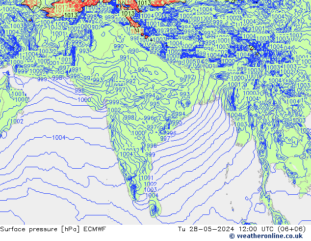 приземное давление ECMWF вт 28.05.2024 12 UTC