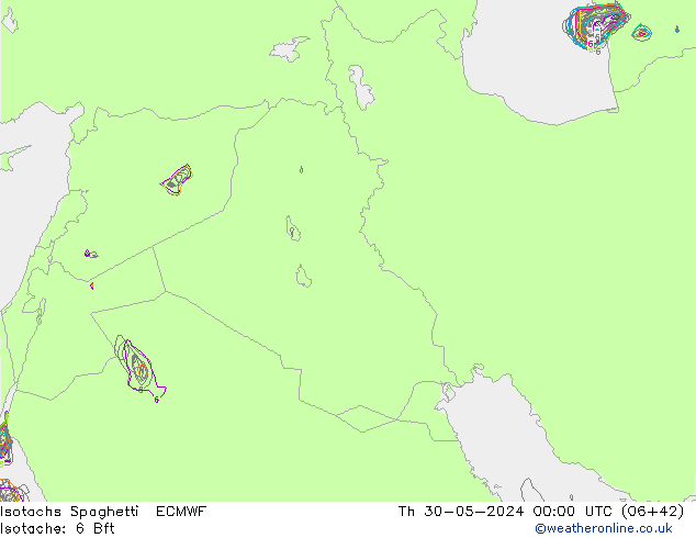 Izotacha Spaghetti ECMWF czw. 30.05.2024 00 UTC