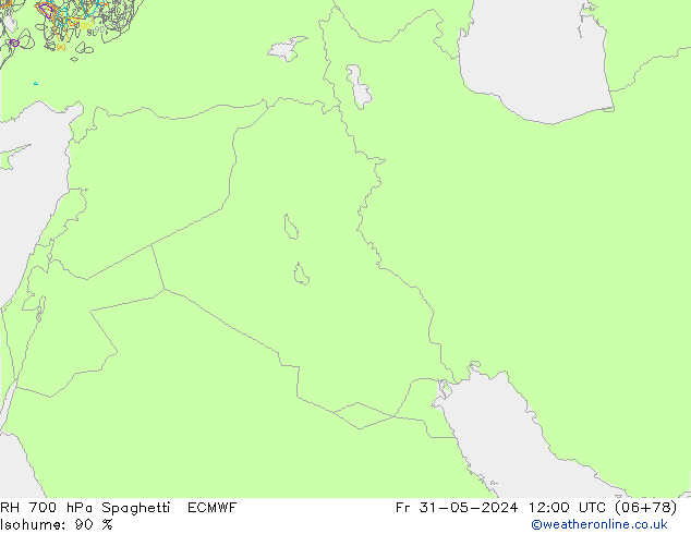 RH 700 hPa Spaghetti ECMWF pt. 31.05.2024 12 UTC