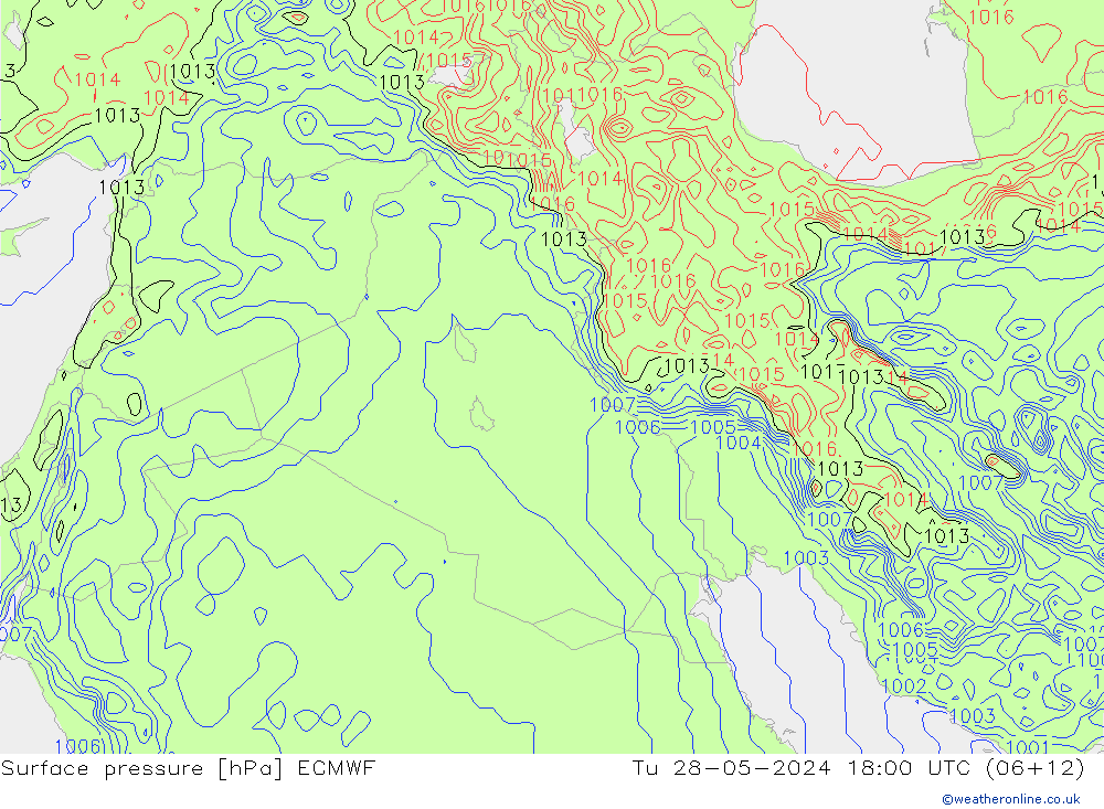 Surface pressure ECMWF Tu 28.05.2024 18 UTC