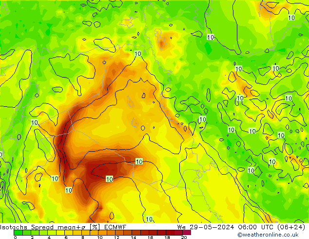 Isotachs Spread ECMWF St 29.05.2024 06 UTC