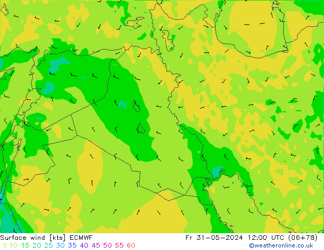 Wind 10 m ECMWF vr 31.05.2024 12 UTC