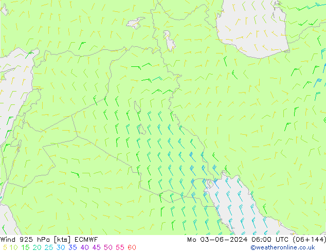 Wind 925 hPa ECMWF Mo 03.06.2024 06 UTC