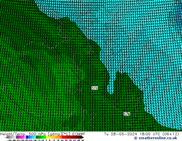 Geop./Temp. 500 hPa ECMWF mar 28.05.2024 18 UTC