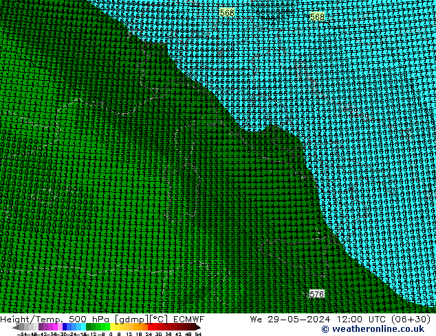 Height/Temp. 500 hPa ECMWF  29.05.2024 12 UTC