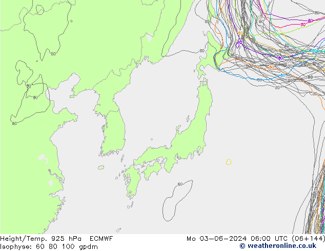 Height/Temp. 925 hPa ECMWF Seg 03.06.2024 06 UTC