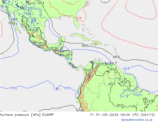 Bodendruck ECMWF Fr 31.05.2024 06 UTC