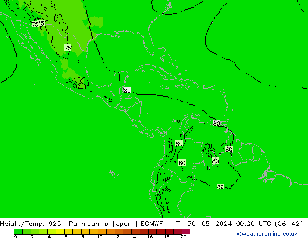 Height/Temp. 925 hPa ECMWF gio 30.05.2024 00 UTC