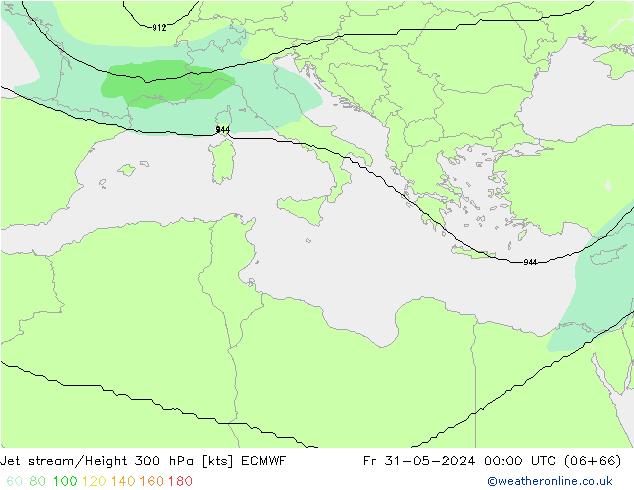 Corriente en chorro ECMWF vie 31.05.2024 00 UTC