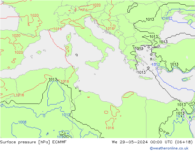 приземное давление ECMWF ср 29.05.2024 00 UTC