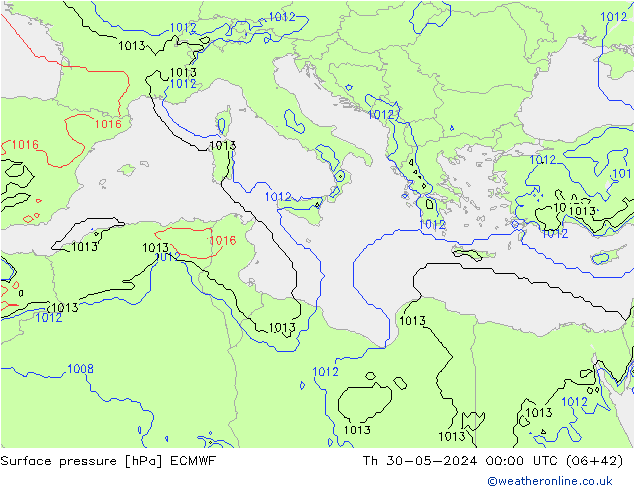 приземное давление ECMWF чт 30.05.2024 00 UTC