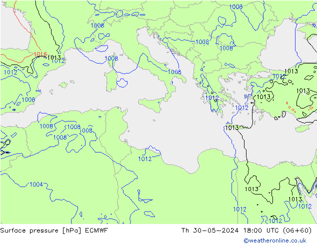 приземное давление ECMWF чт 30.05.2024 18 UTC