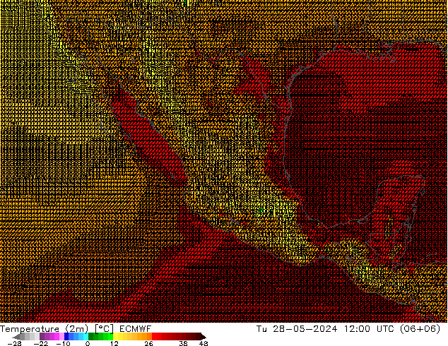 карта температуры ECMWF вт 28.05.2024 12 UTC