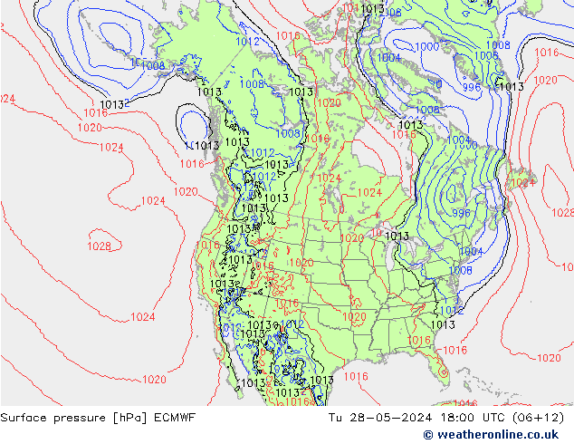 приземное давление ECMWF вт 28.05.2024 18 UTC