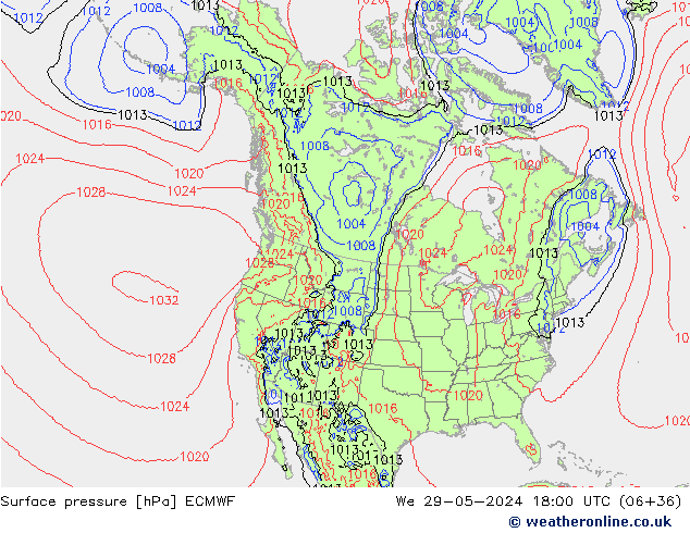 pression de l'air ECMWF mer 29.05.2024 18 UTC