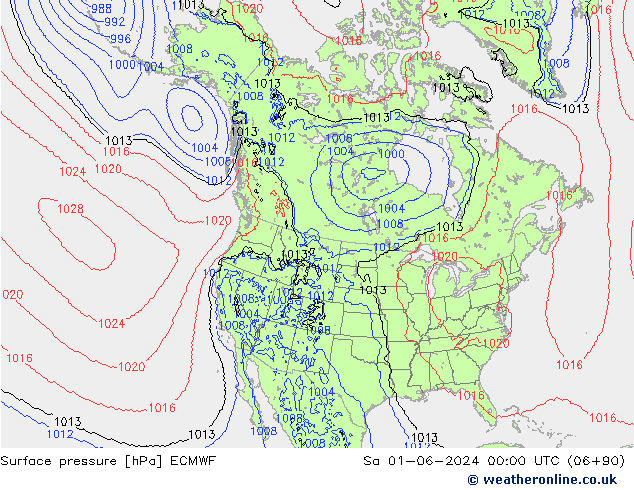 pression de l'air ECMWF sam 01.06.2024 00 UTC