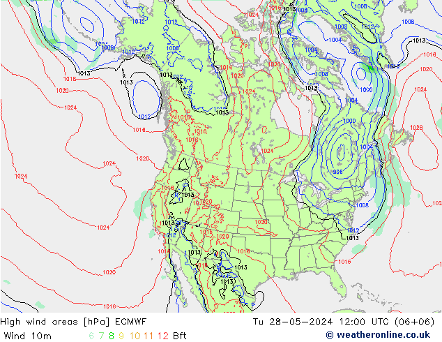 High wind areas ECMWF Ter 28.05.2024 12 UTC