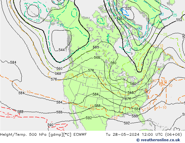 Geop./Temp. 500 hPa ECMWF mar 28.05.2024 12 UTC