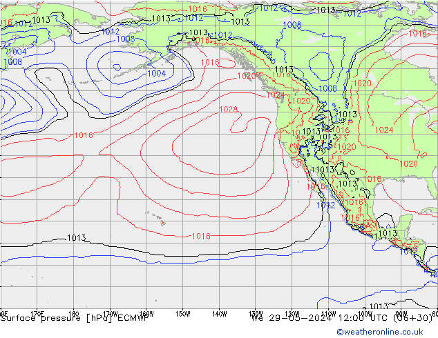 Yer basıncı ECMWF Çar 29.05.2024 12 UTC