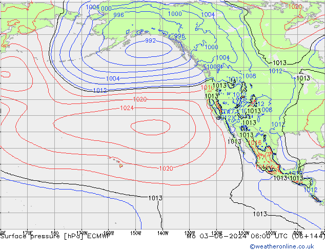 Surface pressure ECMWF Mo 03.06.2024 06 UTC