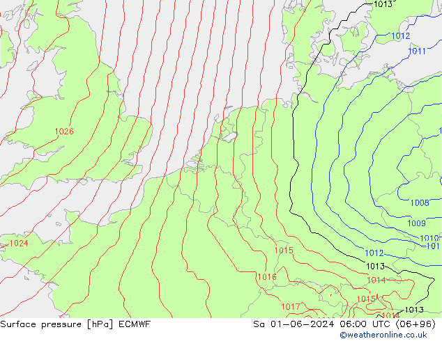 Yer basıncı ECMWF Cts 01.06.2024 06 UTC