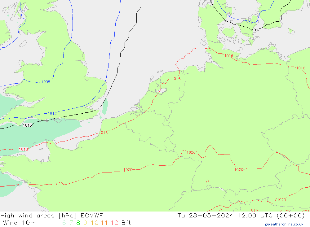 Windvelden ECMWF di 28.05.2024 12 UTC
