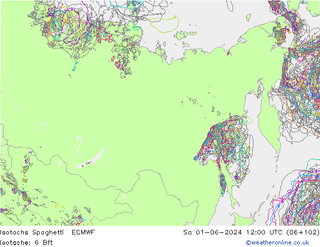 Isotachs Spaghetti ECMWF Sáb 01.06.2024 12 UTC