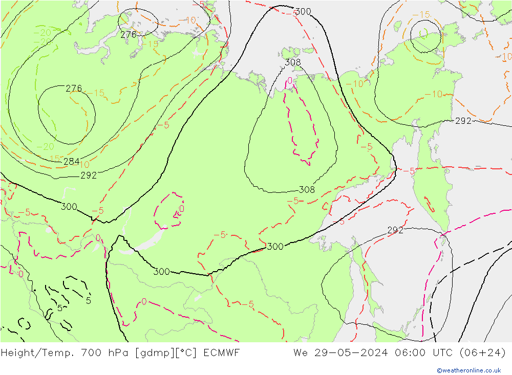 Height/Temp. 700 hPa ECMWF  29.05.2024 06 UTC