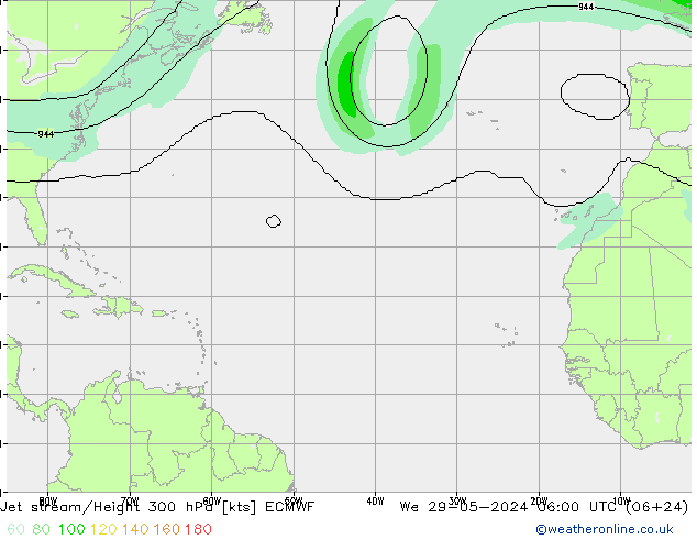 Straalstroom ECMWF wo 29.05.2024 06 UTC
