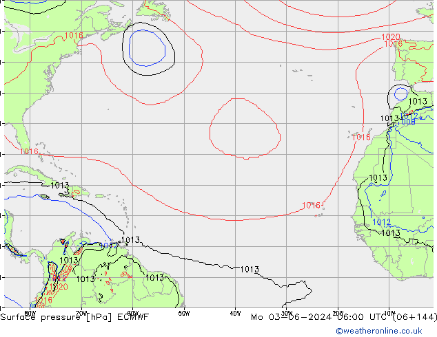 ciśnienie ECMWF pon. 03.06.2024 06 UTC