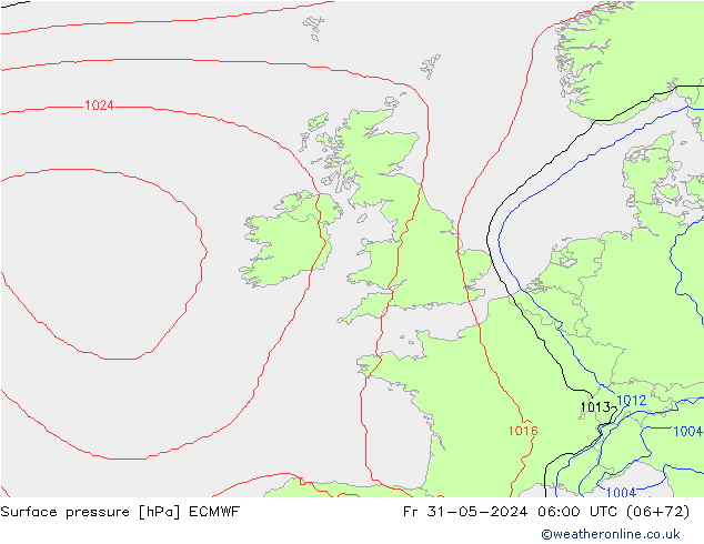 Yer basıncı ECMWF Cu 31.05.2024 06 UTC