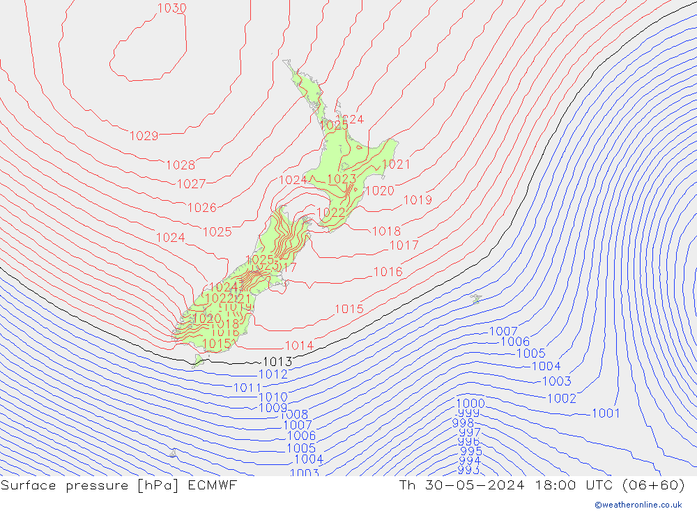 Yer basıncı ECMWF Per 30.05.2024 18 UTC