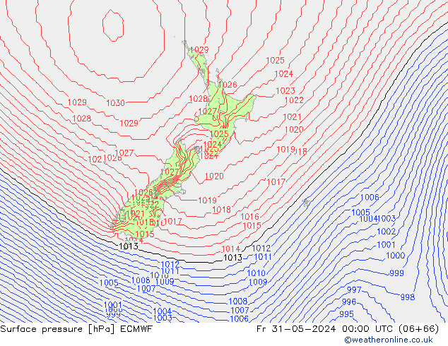 Atmosférický tlak ECMWF Pá 31.05.2024 00 UTC