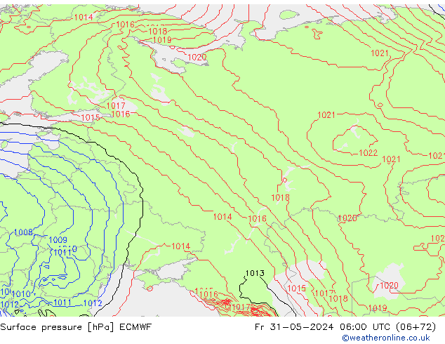 pressão do solo ECMWF Sex 31.05.2024 06 UTC