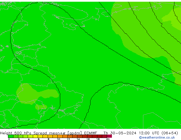 Géop. 500 hPa Spread ECMWF jeu 30.05.2024 12 UTC