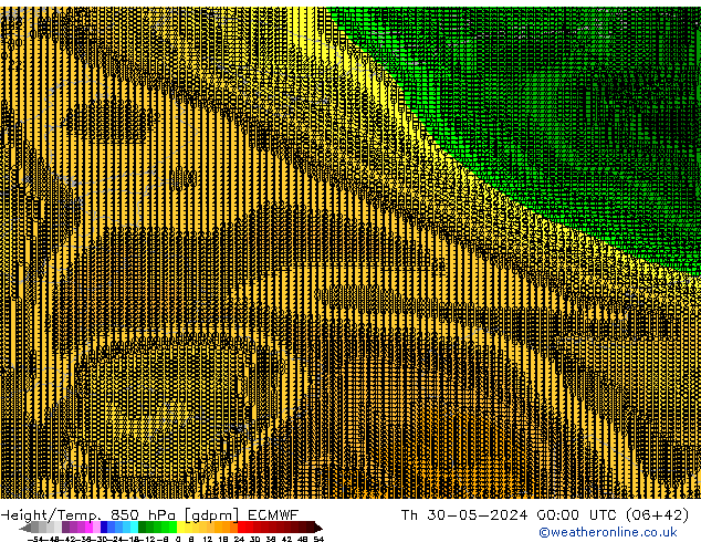 Yükseklik/Sıc. 850 hPa ECMWF Per 30.05.2024 00 UTC