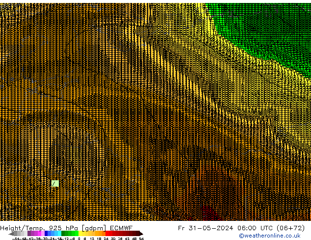 Height/Temp. 925 hPa ECMWF ven 31.05.2024 06 UTC