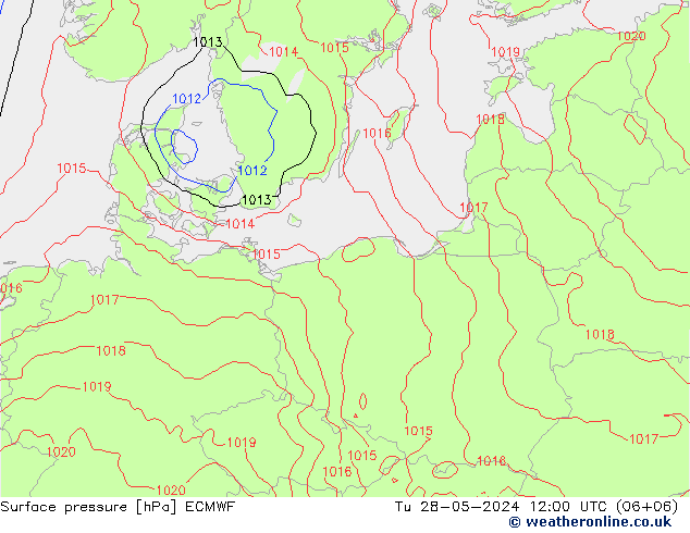 приземное давление ECMWF вт 28.05.2024 12 UTC