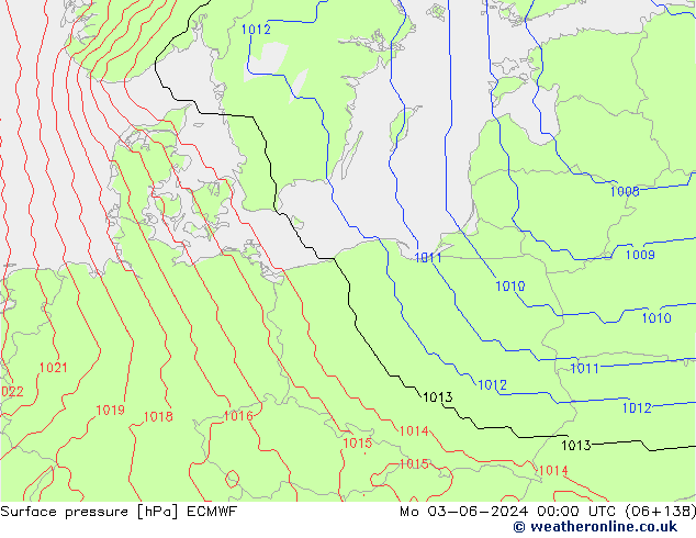 Bodendruck ECMWF Mo 03.06.2024 00 UTC