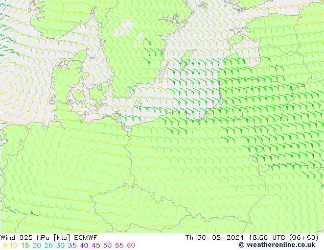 Vent 925 hPa ECMWF jeu 30.05.2024 18 UTC