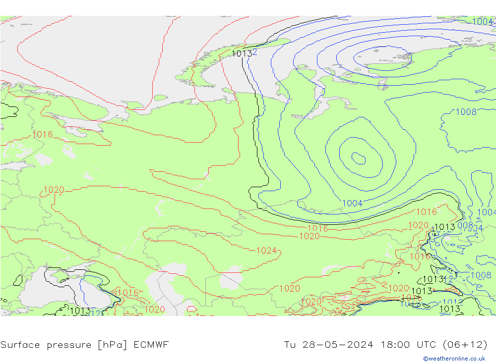 Surface pressure ECMWF Tu 28.05.2024 18 UTC