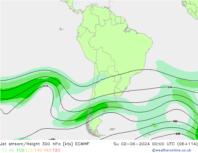 Corriente en chorro ECMWF dom 02.06.2024 00 UTC