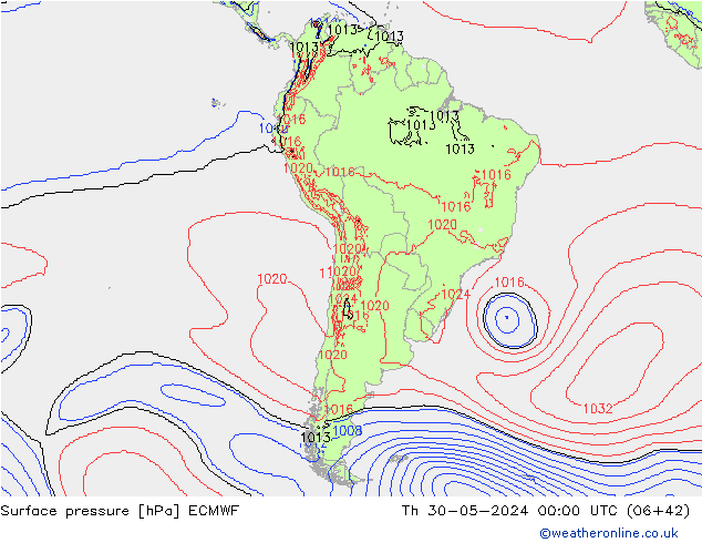 Yer basıncı ECMWF Per 30.05.2024 00 UTC