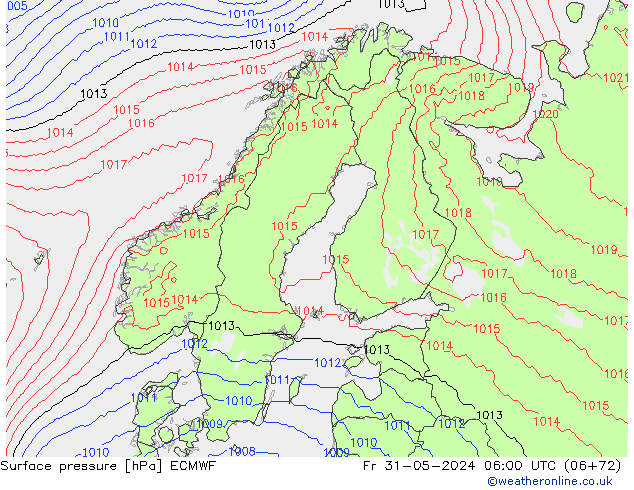 ciśnienie ECMWF pt. 31.05.2024 06 UTC