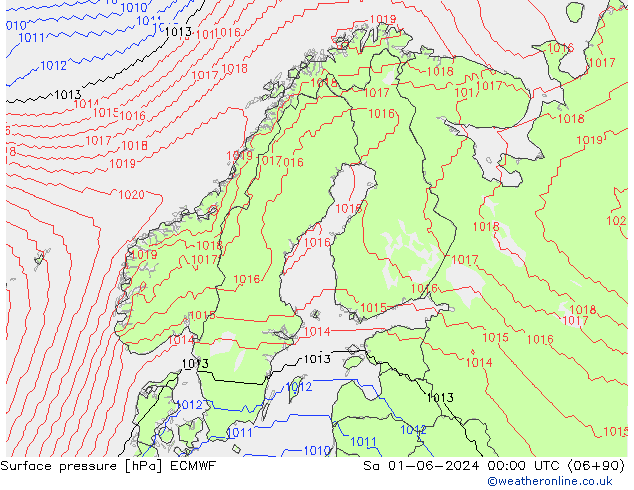 Luchtdruk (Grond) ECMWF za 01.06.2024 00 UTC