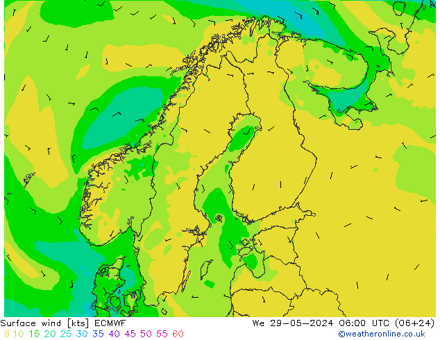 Rüzgar 10 m ECMWF Çar 29.05.2024 06 UTC