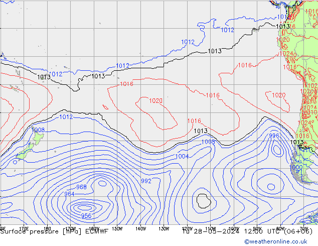 pressão do solo ECMWF Ter 28.05.2024 12 UTC