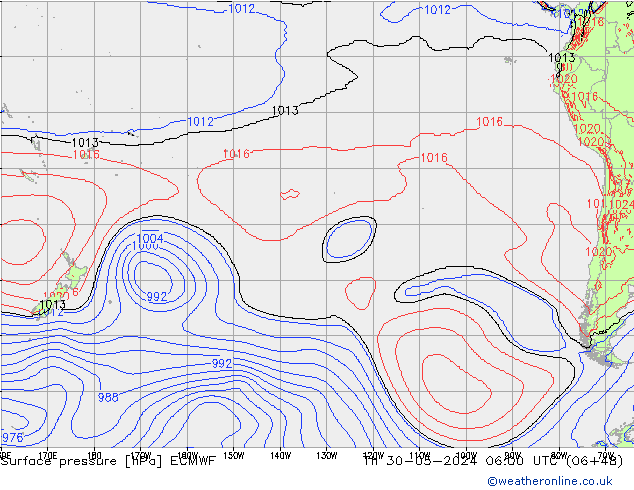 приземное давление ECMWF чт 30.05.2024 06 UTC