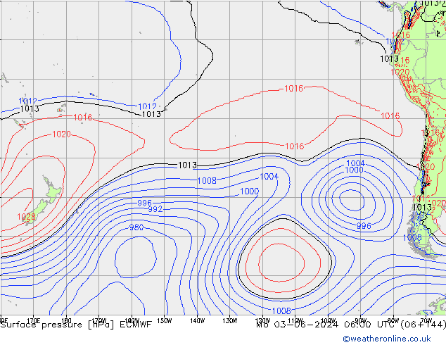 Yer basıncı ECMWF Pzt 03.06.2024 06 UTC